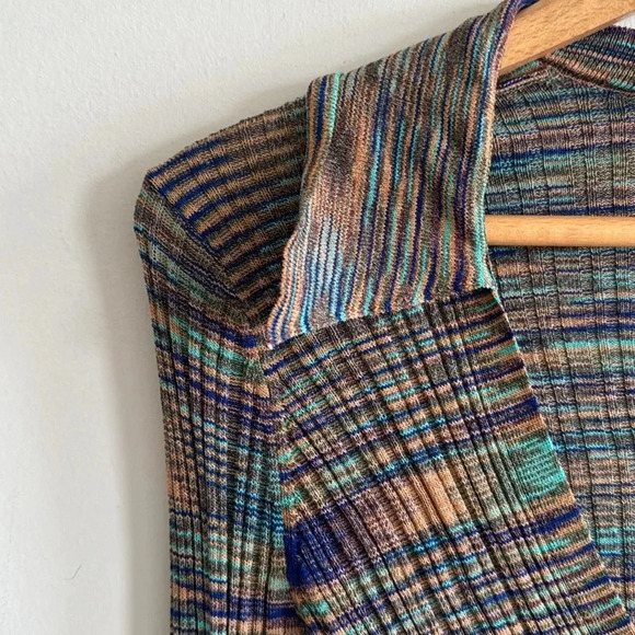 UO knit button down collared long sleeve printed Flyaway Cardigan size Medium - Picture 7 of 11